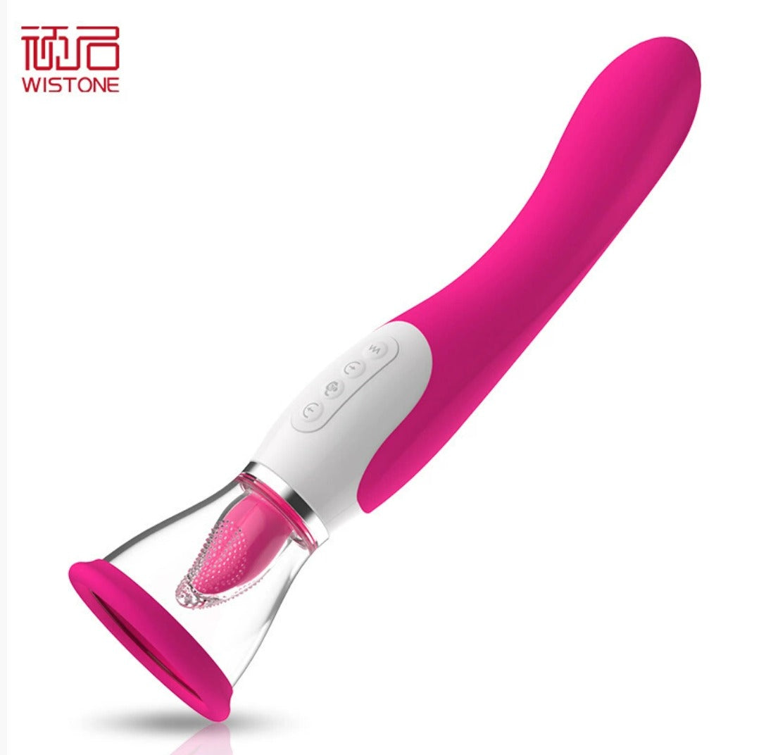Rosa 3-in-1 Vibrator Nahaufnahme - Drei Stimulationszonen aus weichem Silikon
