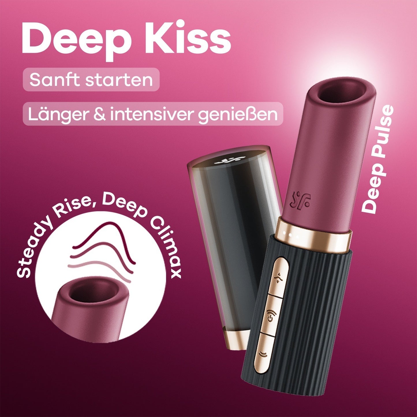 Rosa Satisfyer Intimstimulator Nahaufnahme - Weicher Silikonkopf mit 30 Intensitätsstufen