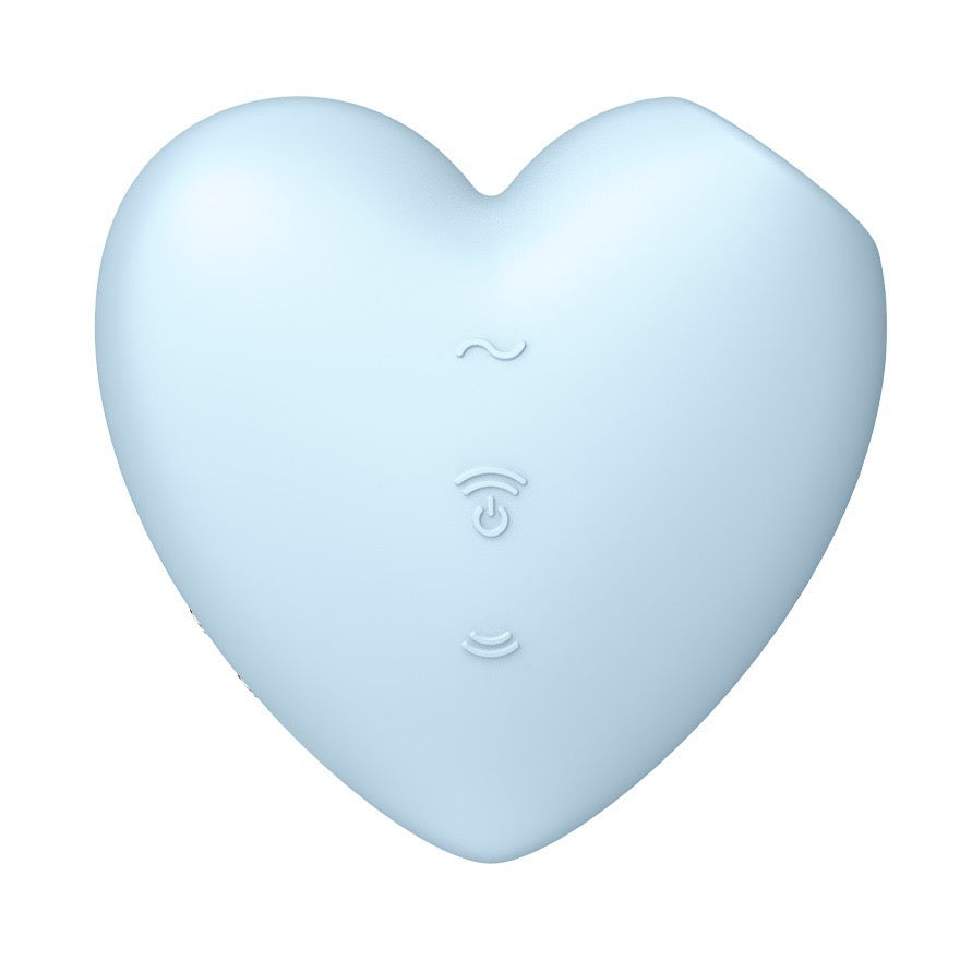 Blau Intimstimulator Herzform Detailansicht - Ergonomisches Design mit Bedienknöpfen