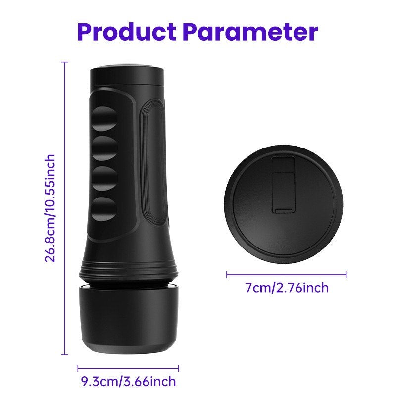 Schwarzes Premium Wellness-Gerät für Männer Detailansicht - Vibrierend mit Bedienknöpfen