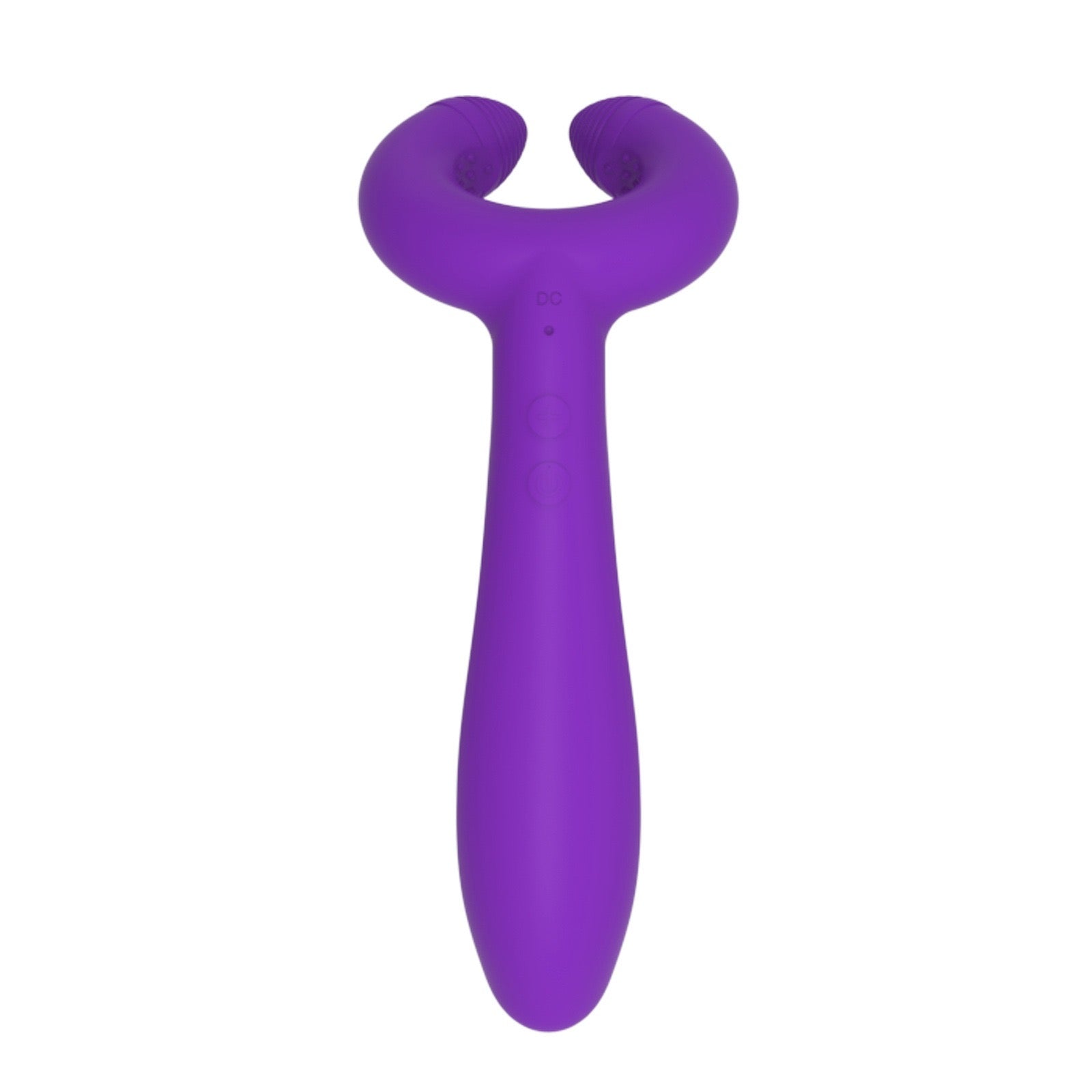 Lila Paar-Vibrator mit gebogener Form - Vielseitiges Wellness-Massagegerät für gemeinsame Intimität