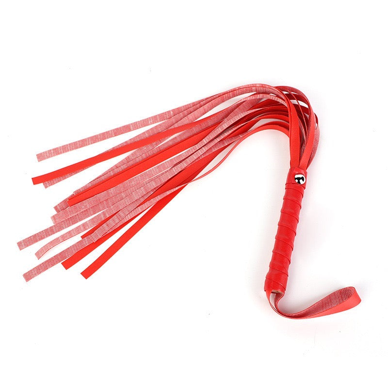 Rote Velours-Handschellen mit Metallkette und Karabinerhaken - BDSM-Accessoire Set