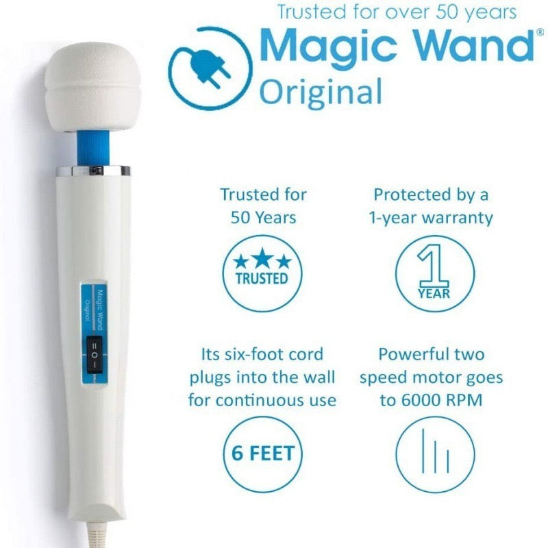 Weißer Magic Wand Massagestab Nahaufnahme - Flexibler Silikonkopf für intensive Massage