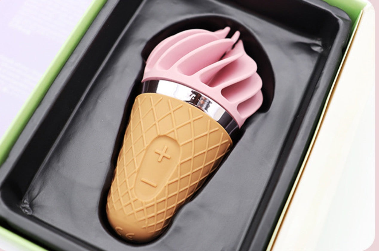 Pinker Rotations-Vibrator Seitenansicht - Gebogenes Design für G-Punkt Stimulation