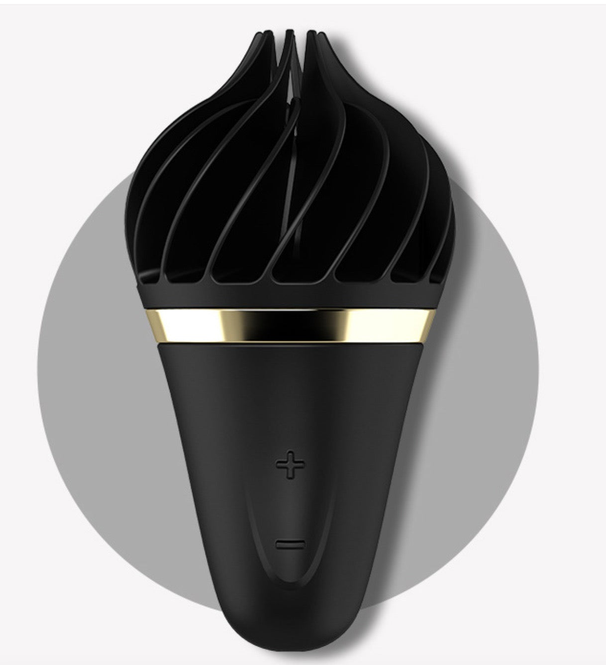 Schwarzer Rotations-Vibrator Detailansicht - Ergonomische Form mit Bedienknöpfen