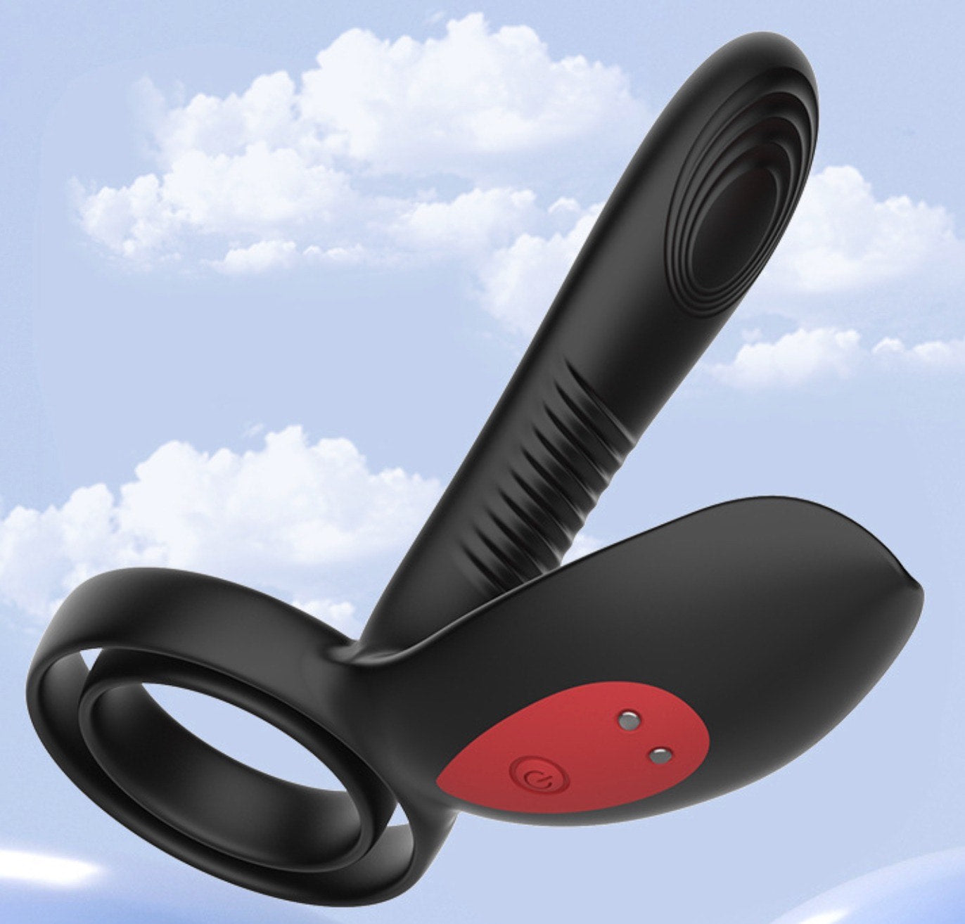 Schwarzer Prostate Massager Seitenansicht - Dual-Stimulation mit 10 Vibrationsmodi