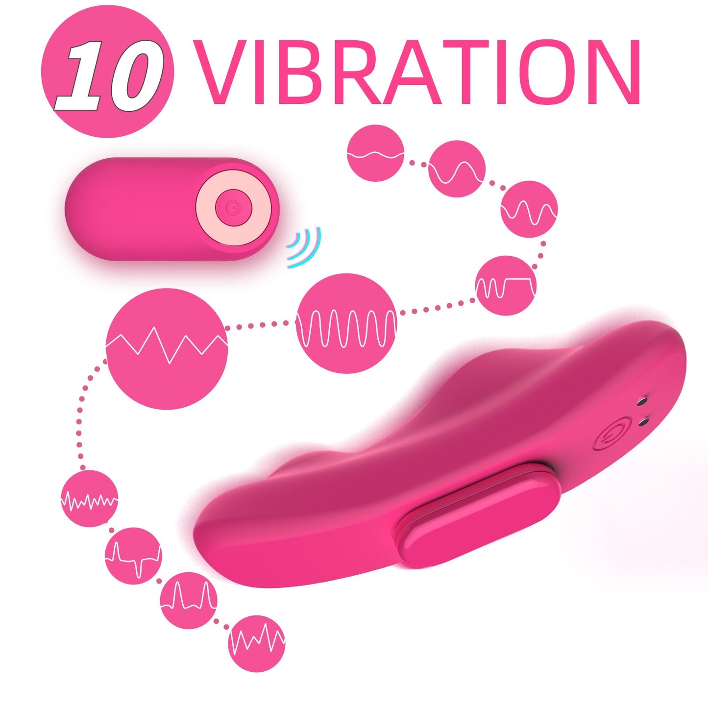 Rosa Höschen-Vibrator Detailansicht - Kompaktes Design mit Fernbedienung
