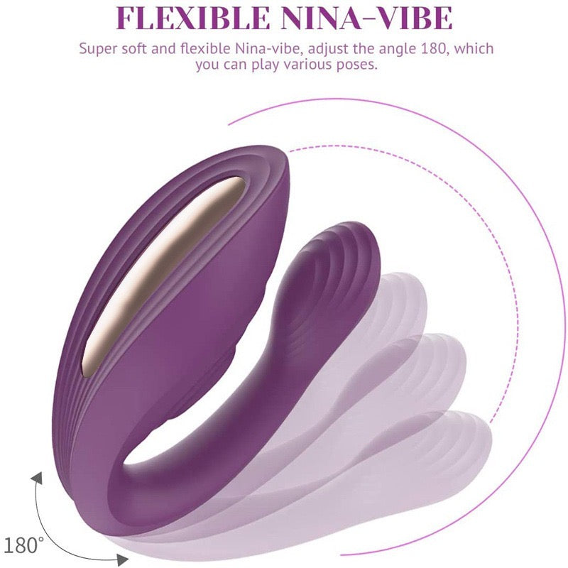 Lila Dual-Vibrator Detailansicht - Ergonomisches Rabbit-Design mit Bedienknöpfen