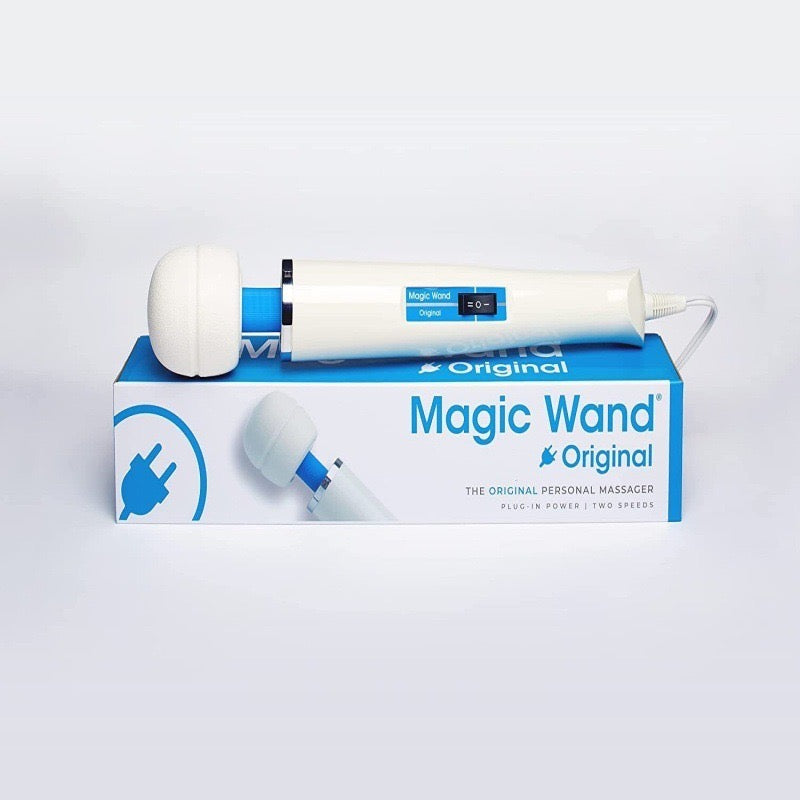 Weißer Magic Wand Massagestab mit flexiblem Kopf - Klassischer Wellness-Vibrator mit 4 Modi