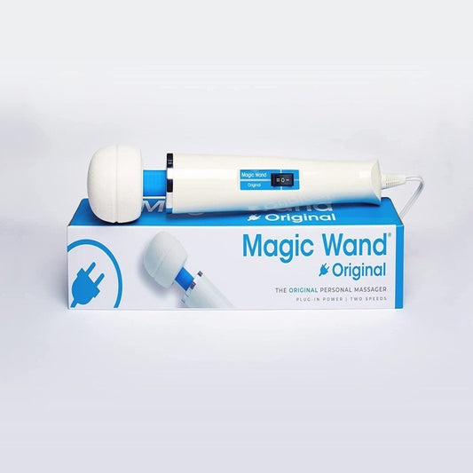 Weißer Magic Wand Massagestab mit flexiblem Kopf - Klassischer Wellness-Vibrator mit 4 Modi